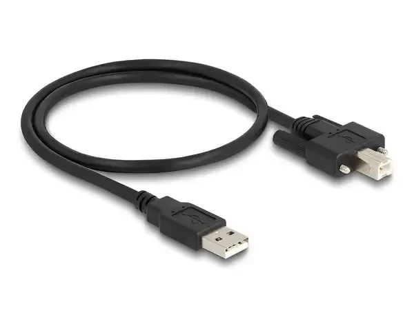 כבל USB 2.0 A-B עם פריט בזווית 90° זז DELOCK 83530 4K