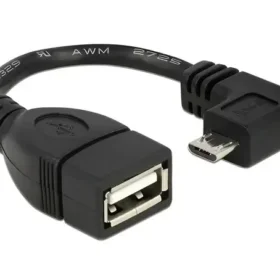 כבל USB 2.0 OTG תקע מיקרו USB 90° לשקע USB-A אורך 11 ס"מ DELOCK | 83104 | 4K