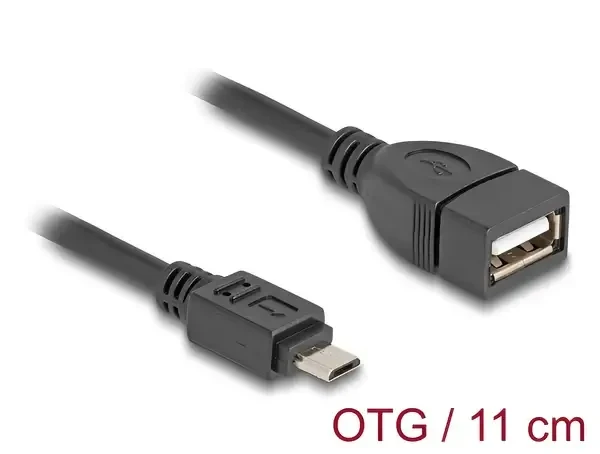 כבל USB 2.0 OTG תקע מיקרו USB לשקע USB-A אורך 11 ס"מ DELOCK | 83018 | 4K