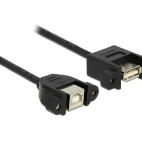 כבל USB 2.0 להתקנה בפאנל שקע USB-A לשקע USB-B עם מרחק בין הברגים 30 מ"מ ז/ז DELOCK | 85107 | 4K