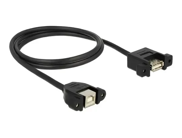 כבל USB 2.0 להתקנה בפאנל שקע USB-A לשקע USB-B עם מרחק בין הברגים 30 מ"מ ז/ז DELOCK | 85108 | 4K