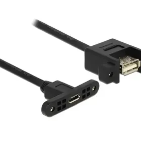 כבל USB 2.0 להתקנה בפאנל שקע USB-A לשקע מיקרו USB-B עם מרחק בין הברגים 30 מ"מ DELOCK | 85109 | 4K