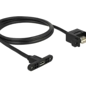 כבל USB 2.0 להתקנה בפאנל שקע USB-A לשקע מיקרו USB-B עם מרחק בין הברגים 30 מ"מ DELOCK | 85110 | 4K
