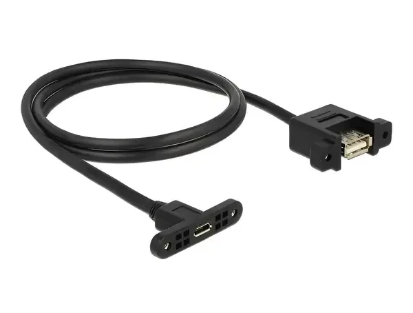 כבל USB 2.0 להתקנה בפאנל שקע USB-A לשקע מיקרו USB-B עם מרחק בין הברגים 30 מ"מ DELOCK | 85110 | 4K