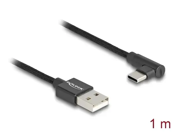 כבל USB 2.0 תקע USB-A לתקע USB-C מכופף 90° ז/ז DELOCK | 80030 | 4K