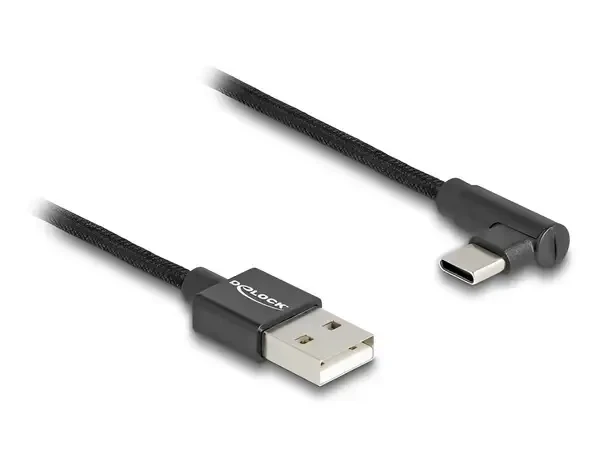 כבל USB 2.0 תקע USB-A לתקע USB-C מכופף 90° ז/ז DELOCK | 80032 | 4K