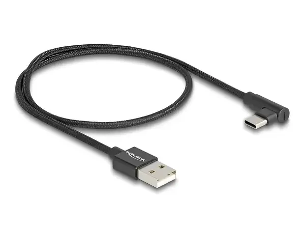 כבל USB 2.0 תקע USB-A לתקע USB-C מכופף 90° ז/ז DELOCK | 80032 | 4K