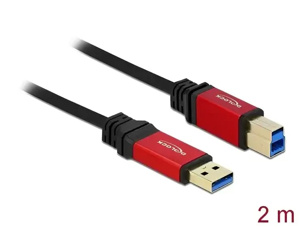 כבל USB 3.0 5Gbps Red metal תקע USB-B לתקע USB-A ז/ז DELOCK | 82757 | 4K