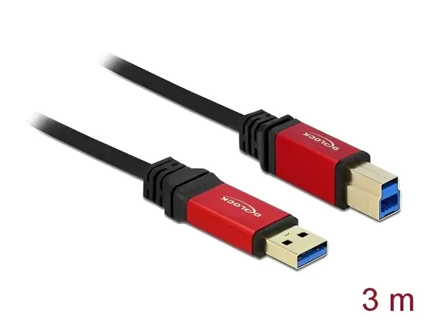 כבל USB 3.0 5Gbps Red metal תקע USB-B לתקע USB-A ז/ז DELOCK | 82758 | 4K