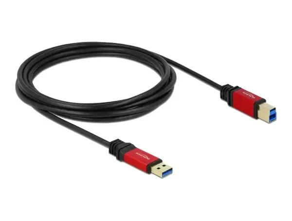 כבל USB 3.0 5Gbps Red metal תקע USB-B לתקע USB-A ז/ז DELOCK | 82758 | 4K