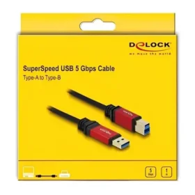 כבל USB 3.0 5Gbps Red metal תקע USB-B לתקע USB-A ז/ז DELOCK | 82759 | 4K