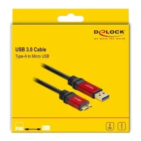 כבל USB 3.0 5Gbps Red metal תקע USB Micro-B לתקע USB-A ז/ז DELOCK | 82761 | 4K