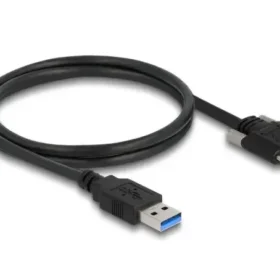 כבל USB 3.0 5Gbps תקע USB Micro-B עם ברגים נעילה לתקע USB-A ז/ז DELOCK | 87799 | 4K