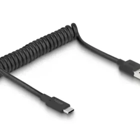 כבל USB 3.1 Gen 2 10Gbps מסולסל תקע USB-C לתקע USB-A ז/ז DELOCK | 85349 | 4K