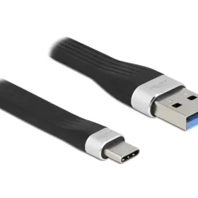 כבל USB 3.2 Gen 1 5Gbps שטוח תקע USB-C לתקע USB-A תומך PD 3 A ז/ז DELOCK | 86938