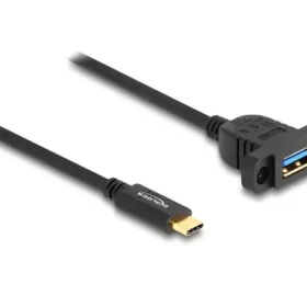 כבל USB 3.2 Gen 2 להתקנה בפאנל תקע USB-C לשקע USB-A עם מרחק בין הברגים 28 מ"מ ז/נ DELOCK | 87826 | 4K