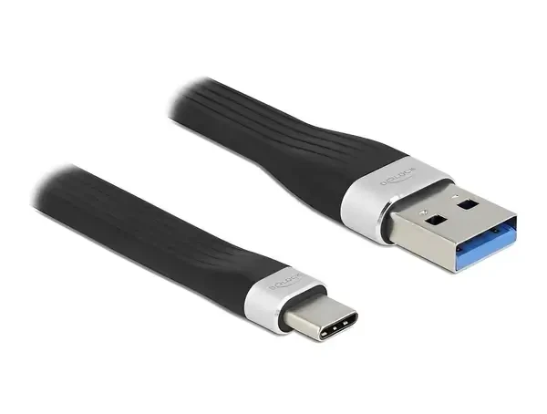 כבל USB 3.2 Gen1 5Gbps שטוח תקע USB-C לתקע USB-A תומך PD 3 A ז/ז DELOCK | 85771