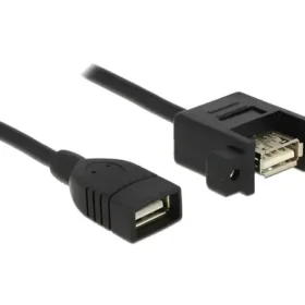 כבל USB-A 2.0 נ/נ להתקנה בפאנל עם מרחק בין הברגים 30 מ"מ ז/ז DELOCK | 85459 | 4K
