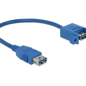 כבל USB-A 3.0 נ/נ להתקנה בפאנל עם מרחק בין הברגים 30 מ"מ נ/נ DELOCK | 85111 | 4K