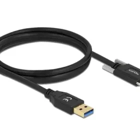 כבל USB-A3.2 Gen1 5Gbps תקע USB-A לתקע USB-C עם ברגים נעילה תומך PD 3A ז/ז DELOCK | 84017 | 4K