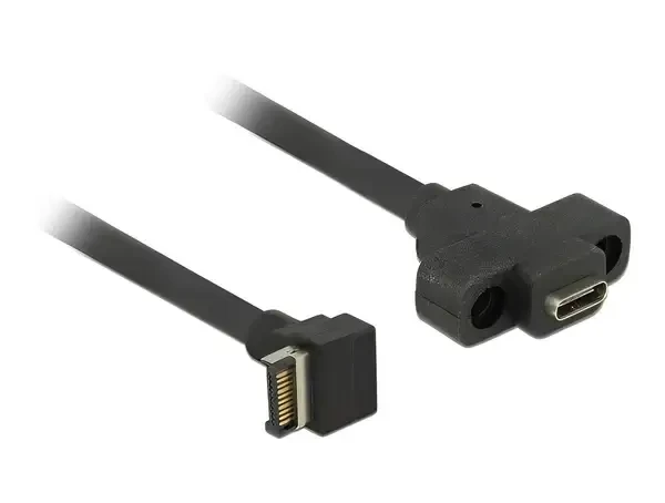 כבל USB-C 3.1 Gen 2 להתקנה בפאנל תקע 20 לשקע USB-C עם מרחק בין הברגים 20 מ"מ ז/ז DELOCK | 85326 | 4K