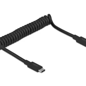 כבל USB-C 3.1 Gen2 10Gbps מסולסל תומך PD 3A ז/ז DELOCK | 85350 | 4K