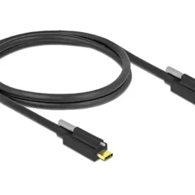 כבל USB-C 3.1 Gen2 10Gbps עם בורג נעילה תומך PD 3A ז/ז DELOCK | 83719 | 4K