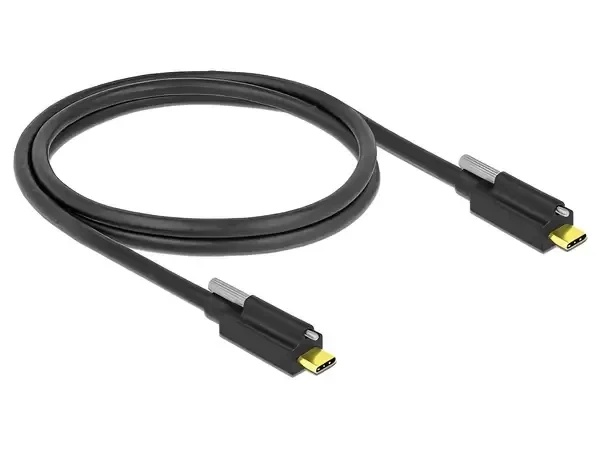 כבל USB-C 3.1 Gen2 10Gbps עם בורג נעילה תומך PD 3A ז/ז DELOCK | 83719 | 4K