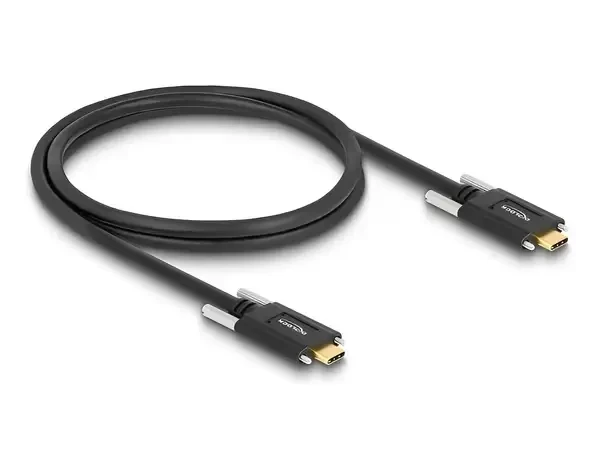 כבל USB-C 3.1 Gen2 10Gbps עם ברגים נעילה תומך PD 3A ז/ז DELOCK | 83720 | 4K