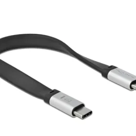 אורך כבל 22 ס"מ מחבר צד אחד : ™USB Type-C זכר מחבר צד שני : ™USB Type-C זכר תקן : SuperSpeed USB 3.2 Gen 2 10 Gbps צ'יפ : Fresco Logic E-Marker כבל שטוח FPC (מעגל מודפס גמיש) עובי כבל : 2 מ"מ מגעים נחושת מחברים בציפוי ניקל קצב העברת נתונים 10 גיגה לשנייה תומך באספקת מתח עד 3 אמפר צבע שחור/כסף