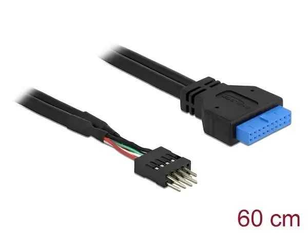 כבל USB שקע 19 פין USB 3.0 לתקע 8 פין USB 2.0 ז/נ DELOCK | 83792 | 4K