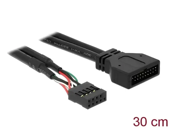 כבל USB תקע 19 פין USB 3.0 לשקע 9 פין USB 2.0 ז/נ DELOCK | 83281 | 4K