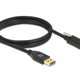 כבל USB3.2 Gen1 5Gbps תקע USB-A לתקע USB-C עם בורג נעילה תומך PD 3A ז/ז DELOCK | 84028 | 4K