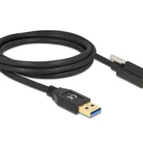 כבל USB3.2 Gen1 5Gbps תקע USB-A לתקע USB-C עם בורג נעילה תומך PD 3A ז/ז DELOCK | 84031 | 4K