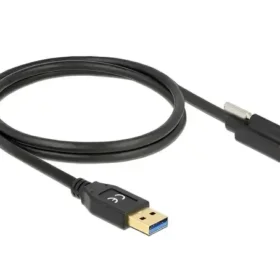 כבל USB3.2 Gen2 10Gbps תקע USB-A לתקע USB-C עם בורג נעילה תומך PD 3A ז/ז DELOCK | 83717 | 4K