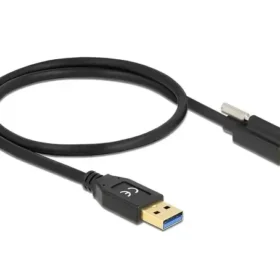 כבל USB3.2 Gen2 10Gbps תקע USB-A לתקע USB-C עם בורג נעילה תומך PD 3A ז/ז DELOCK | 84025 | 4K