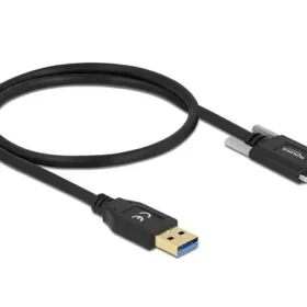 כבל USB3.2 Gen2 10Gbps תקע USB-A לתקע USB-C עם ברגים נעילה תומך PD 3A ז/ז DELOCK | 84007 | 4K