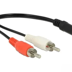 כבל אודיו RCA x 2 זכר לשקע PL 3.5 סטריאו 3 מגעים ז/נ DELOCK | 85808