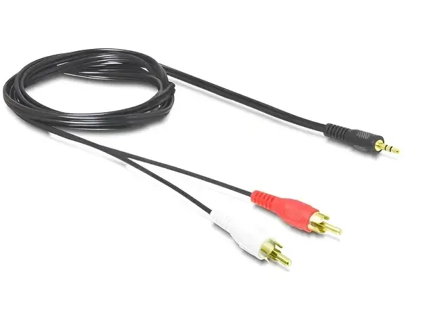 כבל אודיו RCA x 2 זכר לתקע PL 3.5 סטריאו 3 מגעים ז/ז DELOCK | 84000