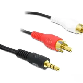 כבל אודיו RCA x 2 זכר לתקע PL 3.5 סטריאו 3 מגעים ז/ז DELOCK | 84277