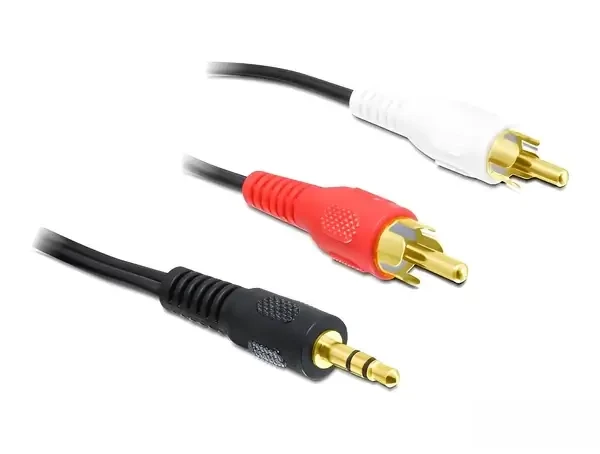 כבל אודיו RCA x 2 זכר לתקע PL 3.5 סטריאו 3 מגעים ז/ז DELOCK | 84942