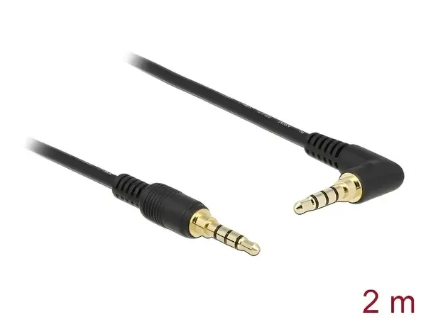כבל אודיו זוויתי PL 3.5 סטריאו 4 מגעים ז/ז DELOCK | 85613