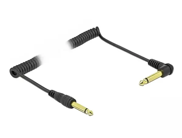 כבל אודיו זוויתי מסולסל PL 6.35 מונו 2 מגעים ז/ז DELOCK | 85939