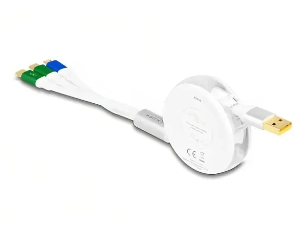 כבל טעינה ונתונים נמתח תקע USB-A לתקעים USB-C x 2 / Micro-B ז/ז DELOCK | 85359 | 4K