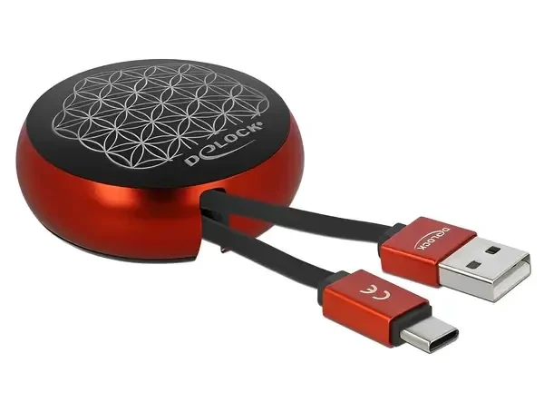 כבל טעינה ונתונים נמתח תקע USB-C לתקע USB-A ז/ז DELOCK | 85819 | 4K