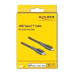 כבל טעינה ונתונים תקע USB-C לתקע Lightning MFi Certified ז/ז DELOCK | 86632