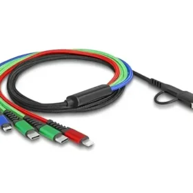 כבל טעינה תקע USB-A / C לתקעים USB-C x 2 / Micro-B / Lightning ז/ז DELOCK | 87035
