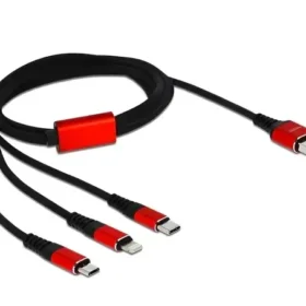 כבל טעינה תקע USB-A לתקעים Lightning / USB-C / Micro-B ז/ז DELOCK | 85891 | 4K