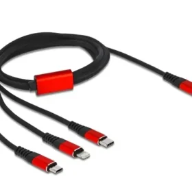 כבל טעינה תקע USB-C לתקעים Lightning / USB-C / Micro-B ז/ז DELOCK | 86710 | 4K