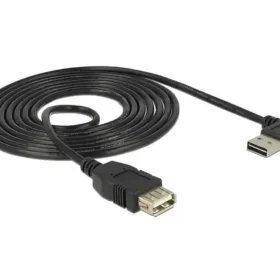 כבל מאריך EASY-USB 2.0 Type-A עם מחבר דו כיווני בזווית צד 90° זנ DELOCK 85177 4K